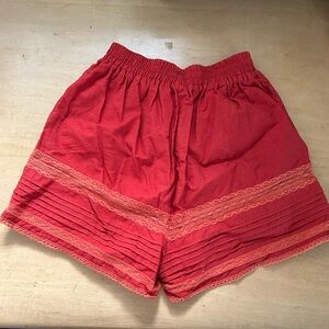 Meadows Brand Red Cotton Shorts